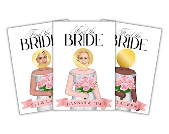 Bridal Shower Scratch Off Favors for Guest, Find the Bride Raffle Tickets Pre Printed