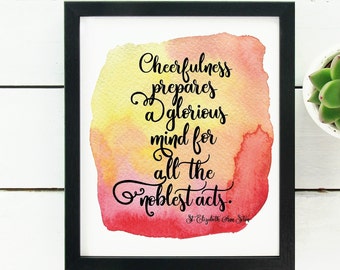 St Elizabeth Ann Seton Quote Print: Catholic Watercolor Wall Art
