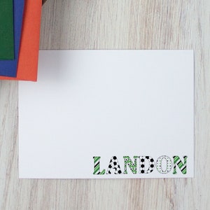 Personalized Soccer Stationery Set: Boy&#39;s Notecards with Envelopes