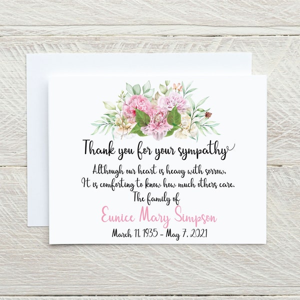Carnation Funeral Cards Etsy