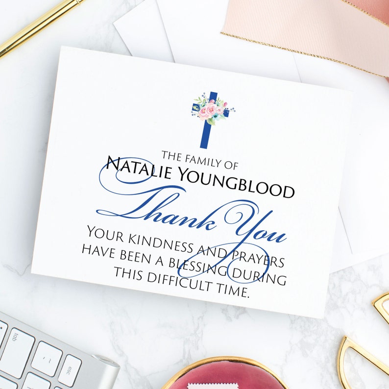 Christian Thank You Cards Sympathy Thank You Cards Funeral Etsy