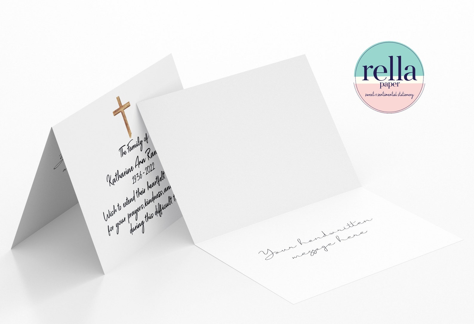Religious Thank You Cards for Funeral Catholic Funeral Etsy