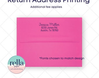 Personalized Envelope Return Address Printing: Rella Paper Add-On
