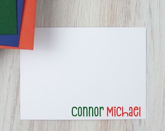 Personalized Kids Stationery Set: Colorful Name Note Cards