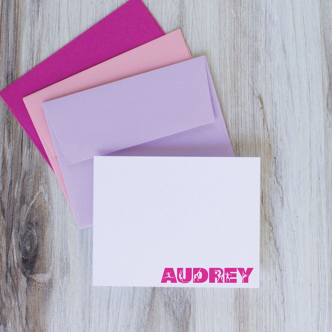 Personalized Little Girls Stationery Set Set of 10 A2 FLAT Cards Choose ...