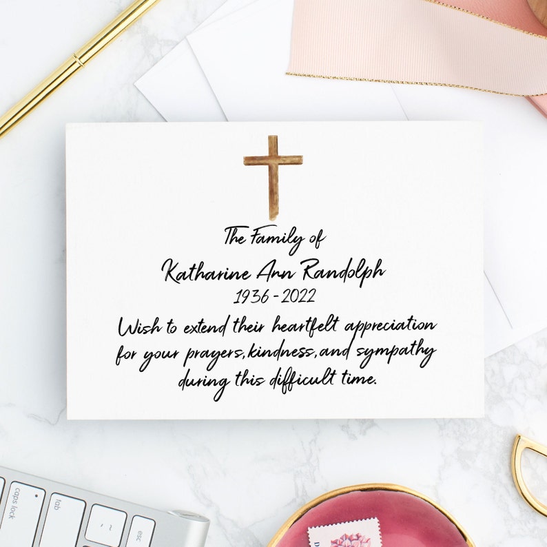 Religious Thank You Cards for Funeral Catholic Funeral Etsy