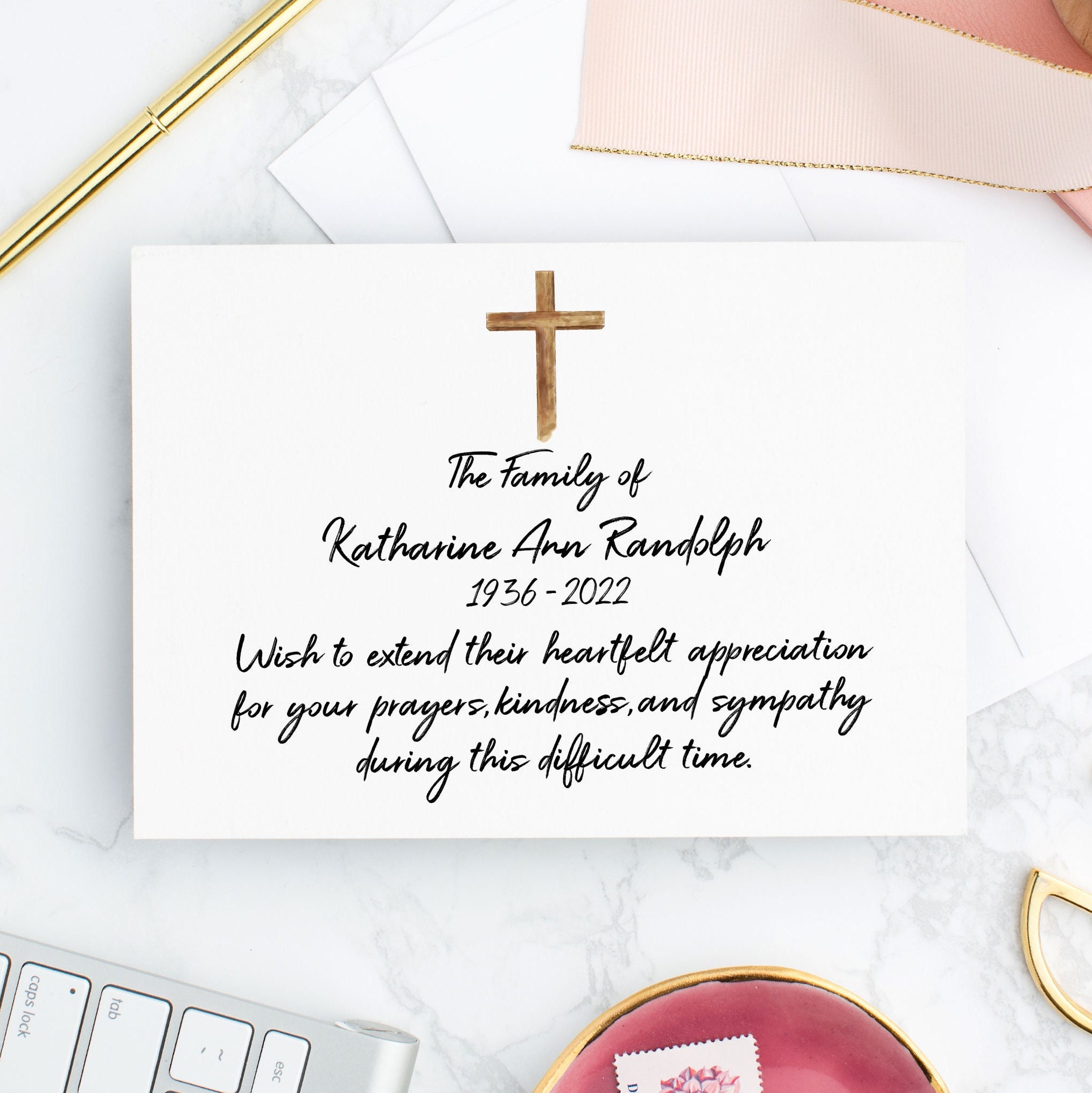 Religious Thank You Cards for Funeral Catholic Funeral Etsy