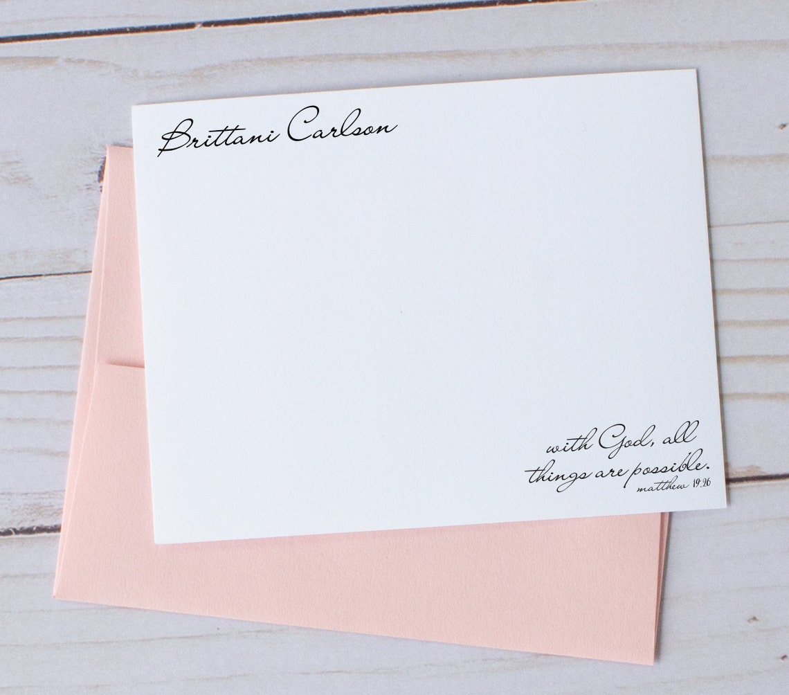 Personalized Christian Stationery for Women With God All Etsy
