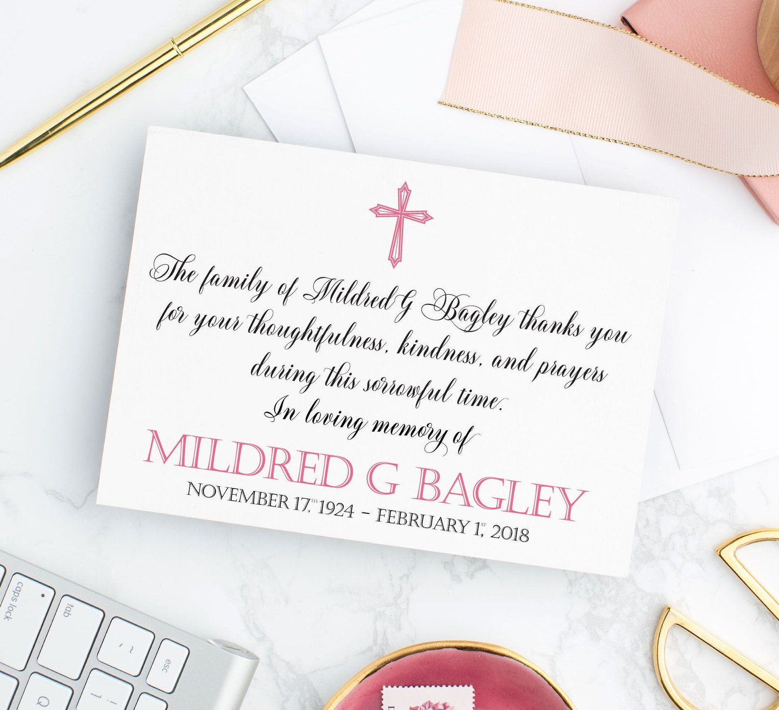 Funeral Thank You Notes Christian Thank You Cards Condolence Etsy