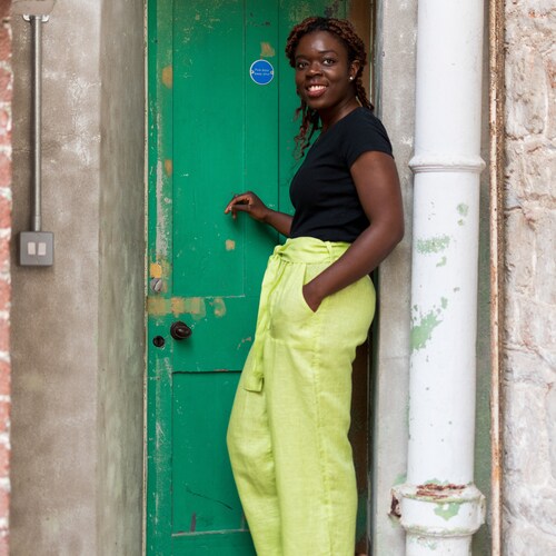 Gorgeous Ladies Lime Green Linen Trousers With Pockets and - Etsy UK