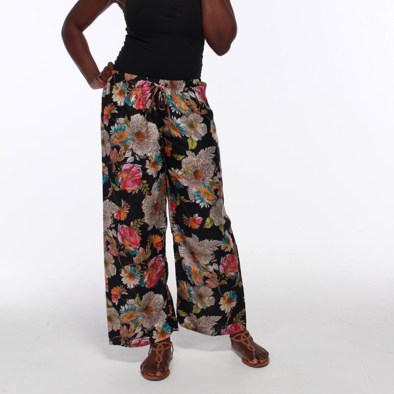 next black floral pyjamas