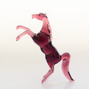 Glass Horse Figurine, Lampwork Horse, Rearing Horse Figurine, Glass Stallion, Glass Horse Miniature, Glass  Horse Ornament