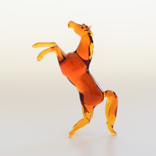 Glass Horse Figurine, Lampwork Horse, Rearing Horse Figurine, Glass Stallion, Glass Horse Miniature, Glass  Horse Ornament