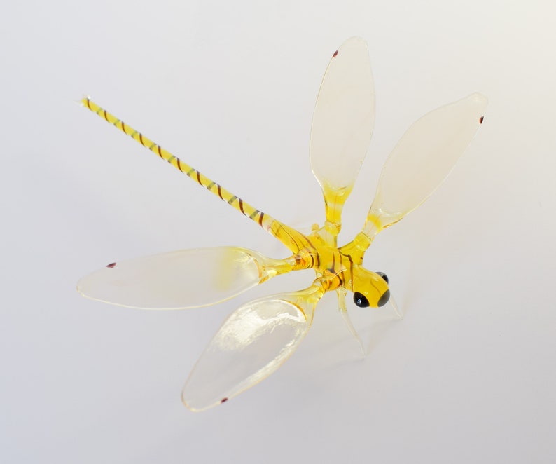 Glass Dragonfly Figurine Blown Glass Dragonfly Lampwork Etsy