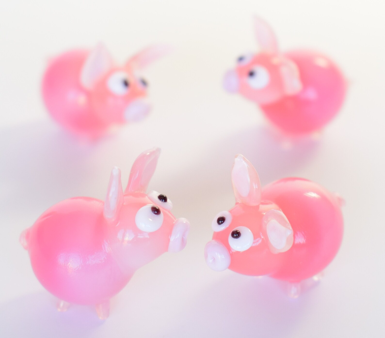 Maialino In Vetro Trasparente E Rosa – Ornamento Da Collezione CGB Giftware, 3,5 Cm - 2