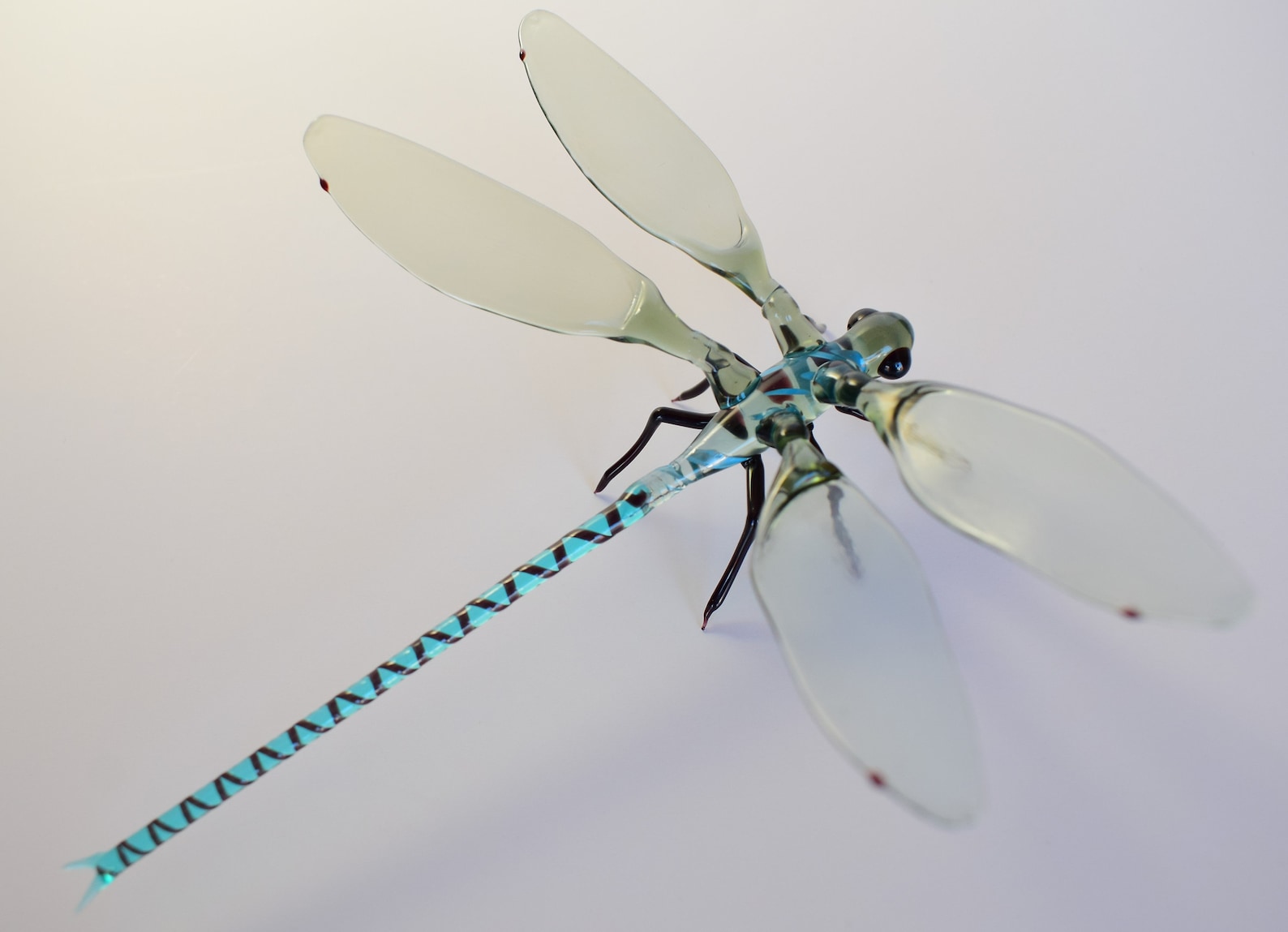 Glass Dragonfly Figurine Blown Glass Dragonfly Lampwork Etsy
