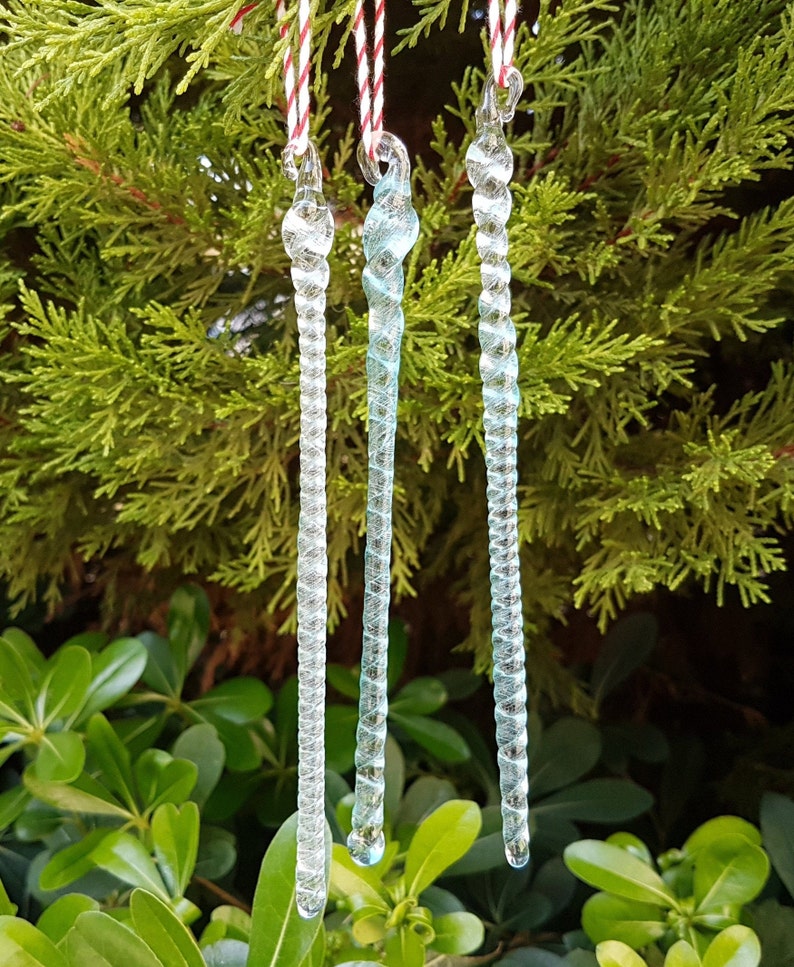 Handmade Glass Icicles Christmas Tree Glass Icicles Etsy