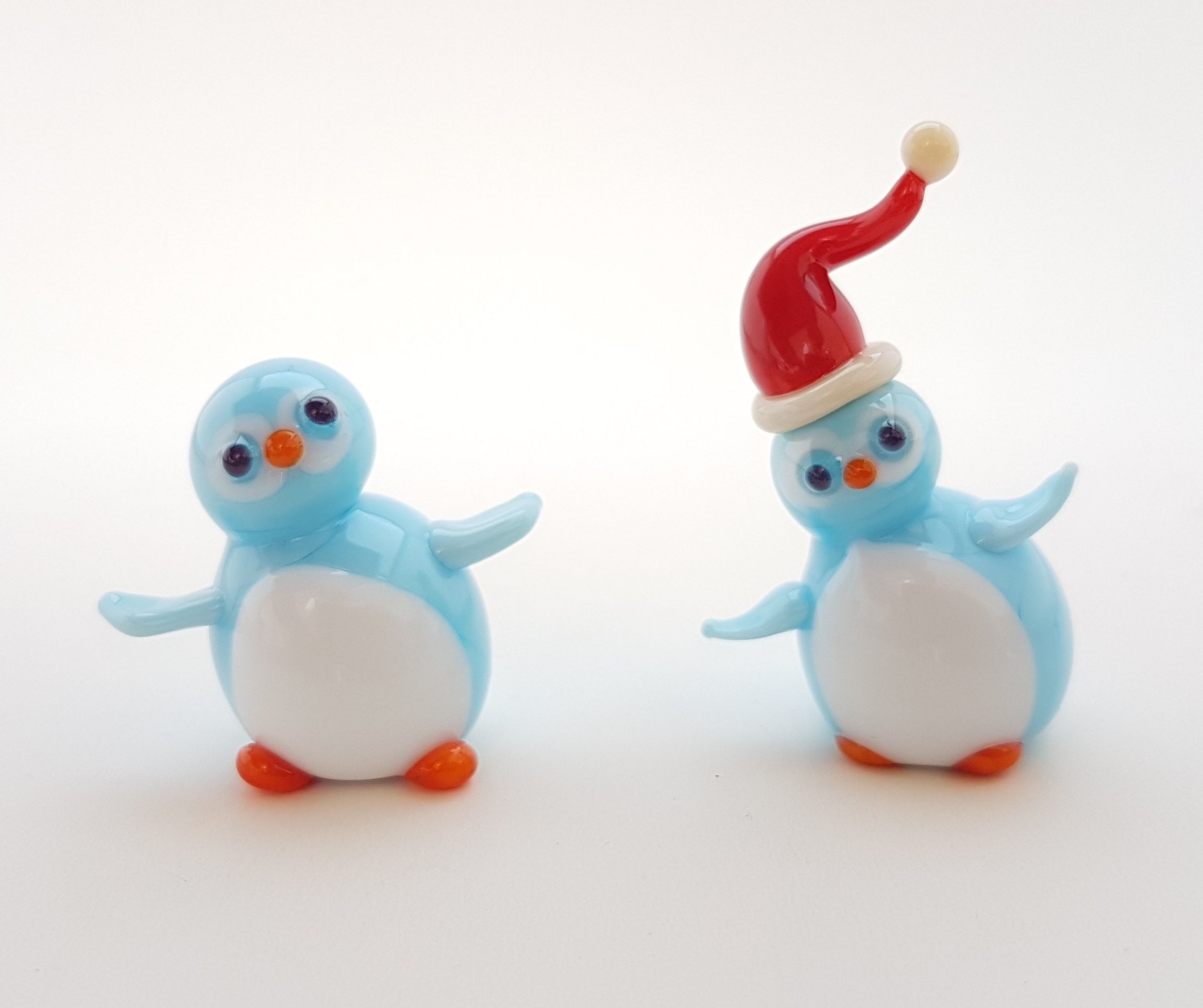 Glass Baby Penguin Baby Penguin in Santa Hat Blue Penguin in - Etsy Glass Baby Penguin Baby Penguin in Santa Hat Blue Penguin in - Etsy