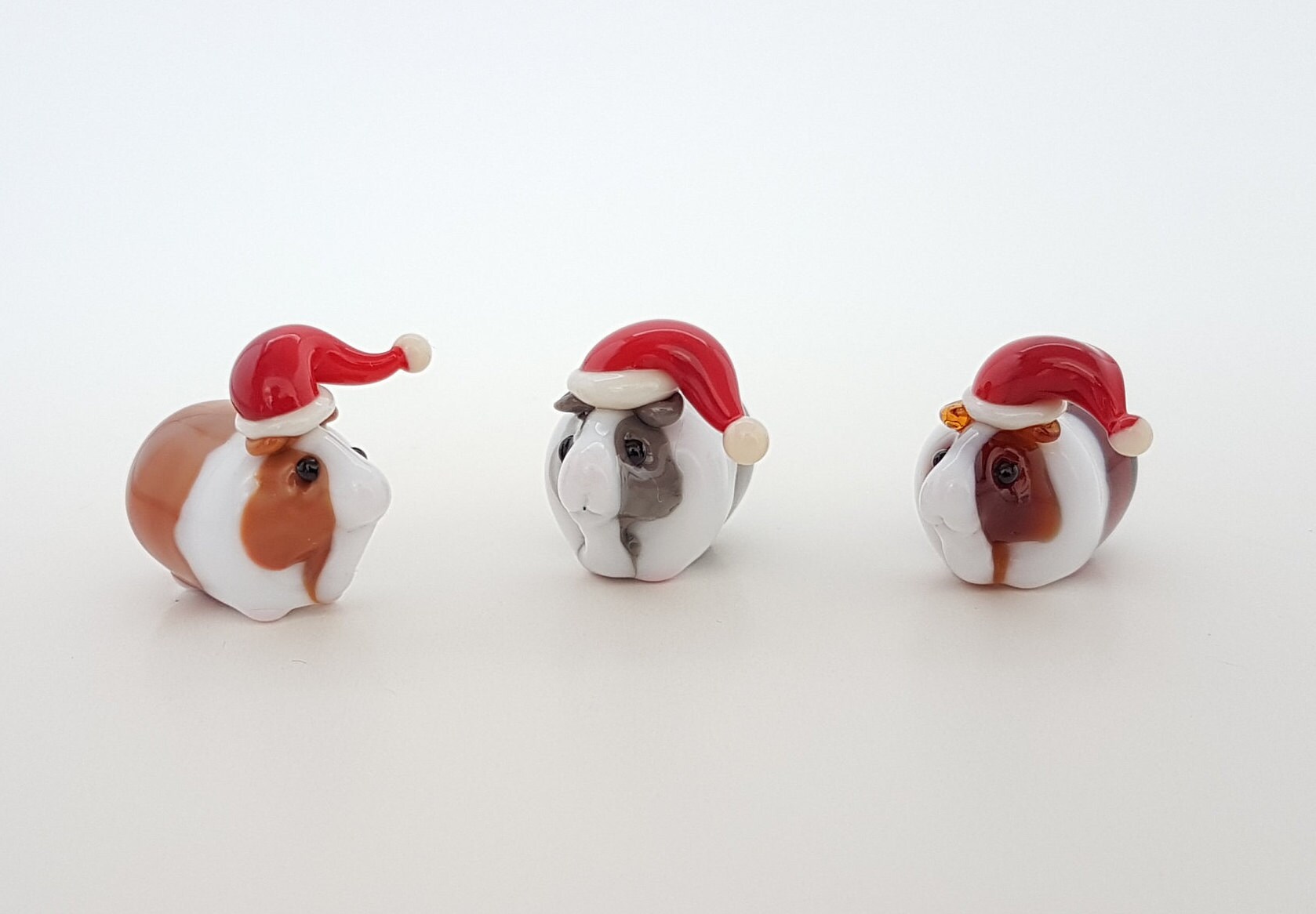 Glass Guinea Pig in Santa Hat, Christmas Guinea Pig, Lampwork Guinea …