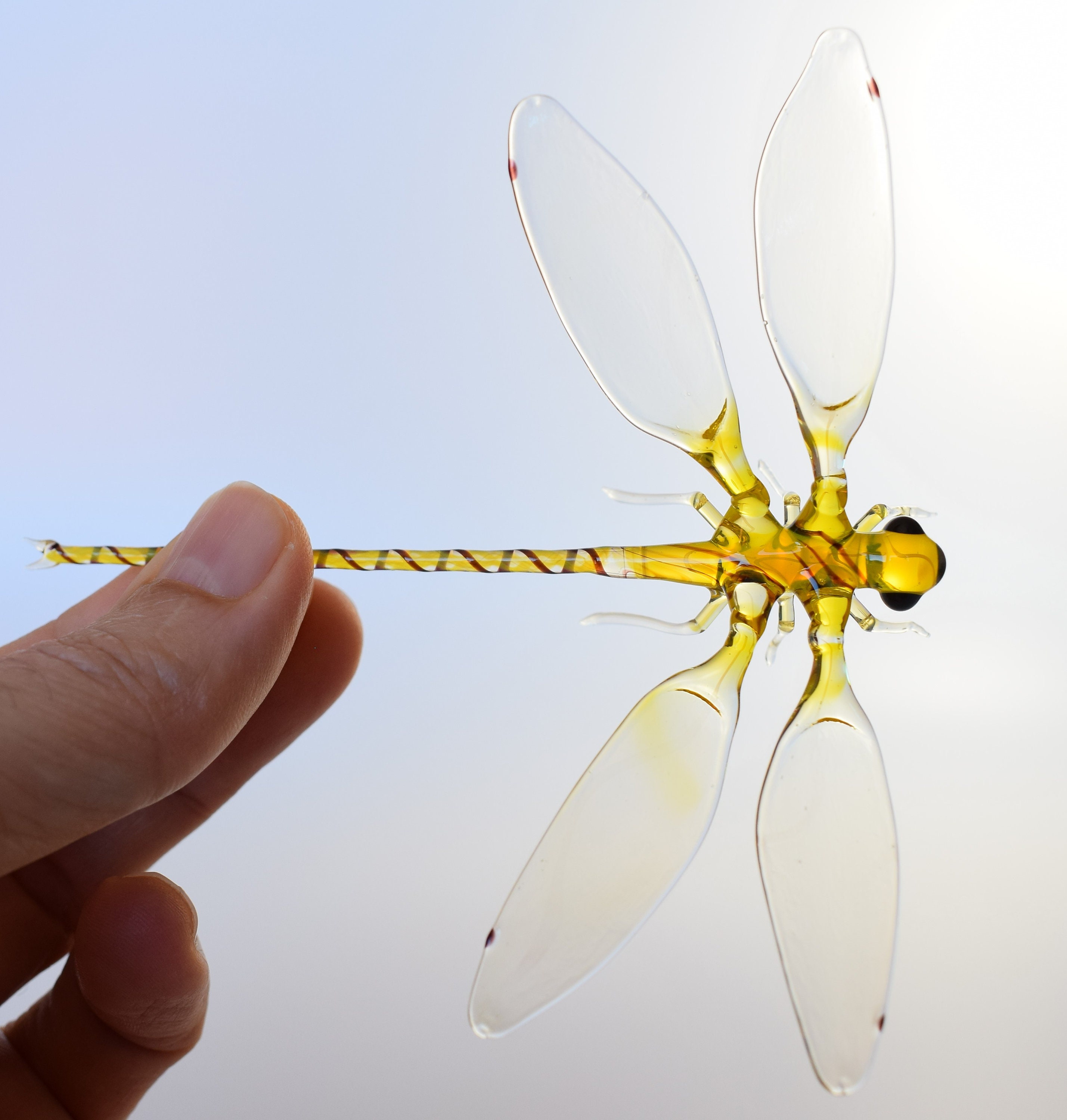 Glass Dragonfly Figurine Blown Glass Dragonfly Lampwork Etsy