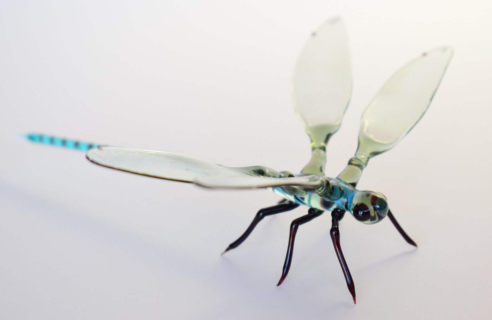 Glass Dragonfly Figurine Blown Glass Dragonfly Lampwork Etsy