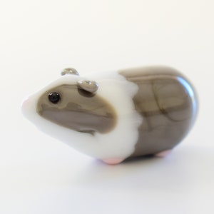 Glass Guinea Pig, Lampwork Guinea Pig, Blown Glass Guinea Pig, Glass Domestic Cavy, Glass Rodent (Dark Grey)