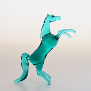 Glass Horse Figurine, Lampwork Horse, Rearing Horse Figurine, Glass Stallion, Glass Horse Miniature, Glass  Horse Ornament