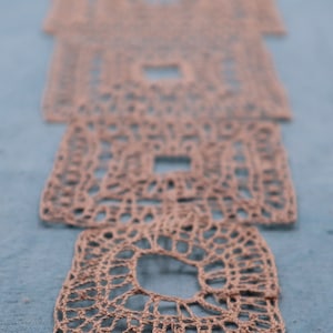 Inserto in pizzo fatto a mano pizzo a tombolo vintage quadrato applique lino francese antico inserto quadrato pizzo applique fornitura inserto tessuto artigianato