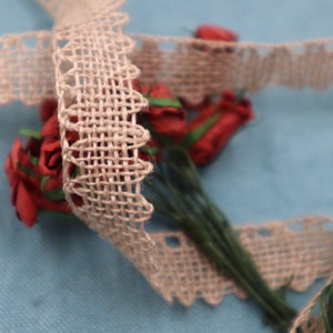 Antique French Linen Lace Trim: Handmade Bobbin Lace, Ecru