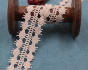 French Bobbin Lace Trim - Antique Cotton Edging for DIY Projects and Vintage-inspired Designs