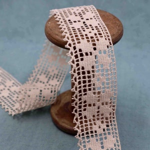 Vintage French Cotton Lace Trim Antique Bobbin Lace Sewing Dressmaking Supplies Antique French Bobbin Lace Vintage Craft