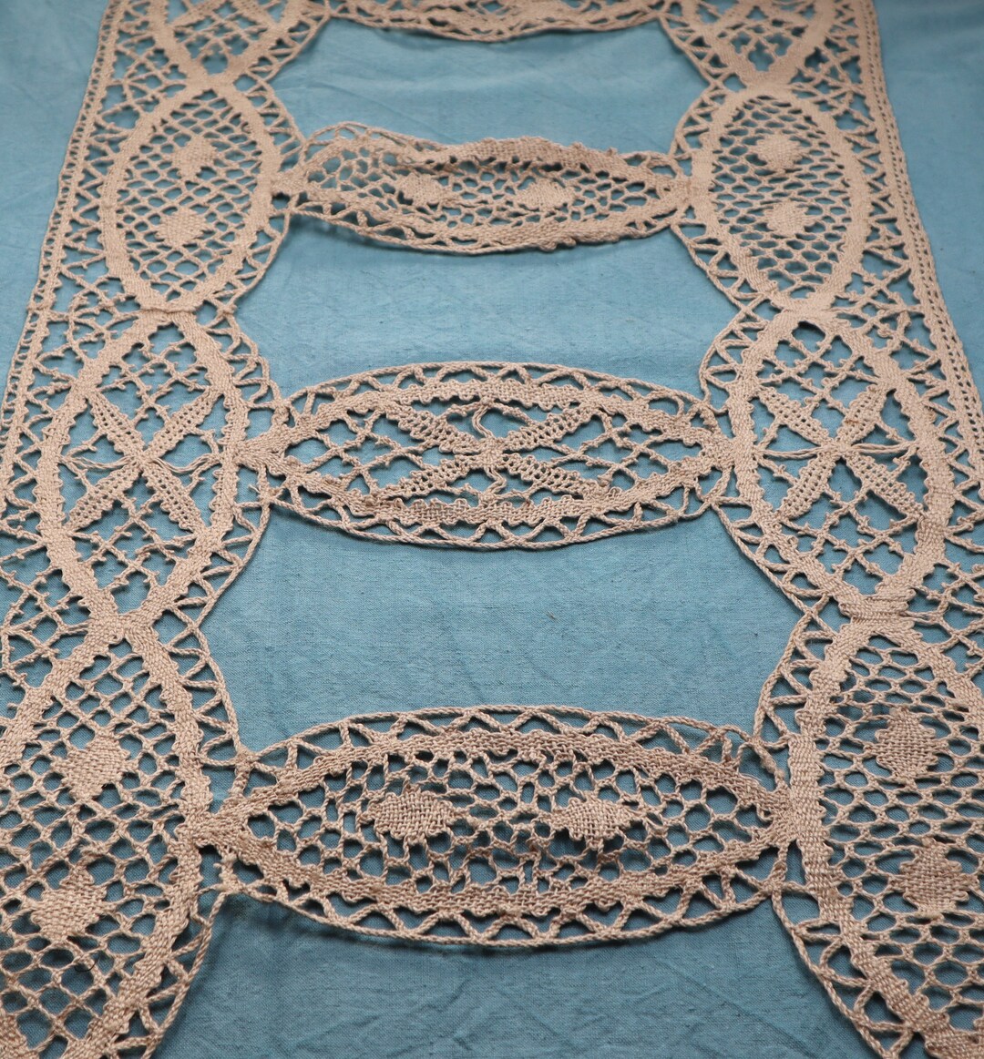 Bobbin Lace Trim Insertion Wide Lace Ribbon Heavy Thick Linen Lace