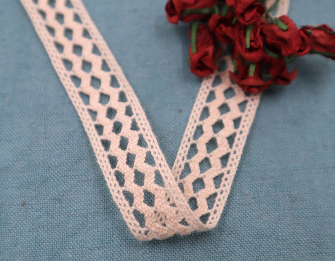 Antique French Bobbin Lace Trim: Ivory Cotton Insertion Lace, 3m - Etsy