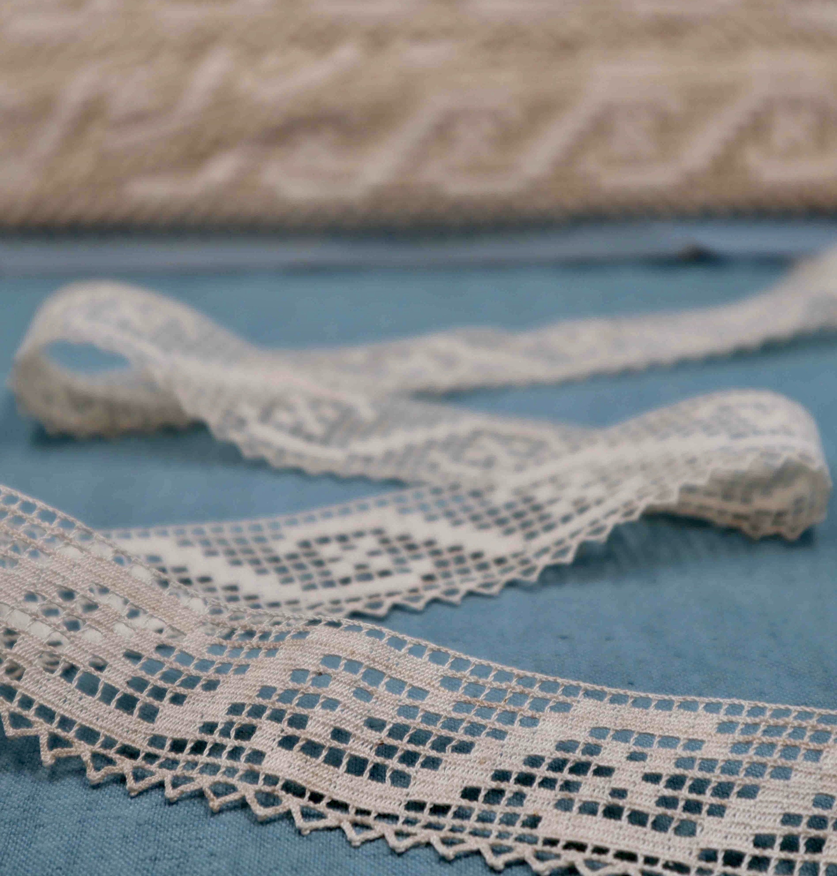 Vintage French Cotton Bobbin Lace Trim: Cream Sewing Supplies - Etsy