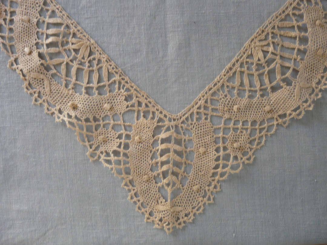 Lace Edge for Table Cloth Handmade Bobbin Lace Linen Table Cloth Edge