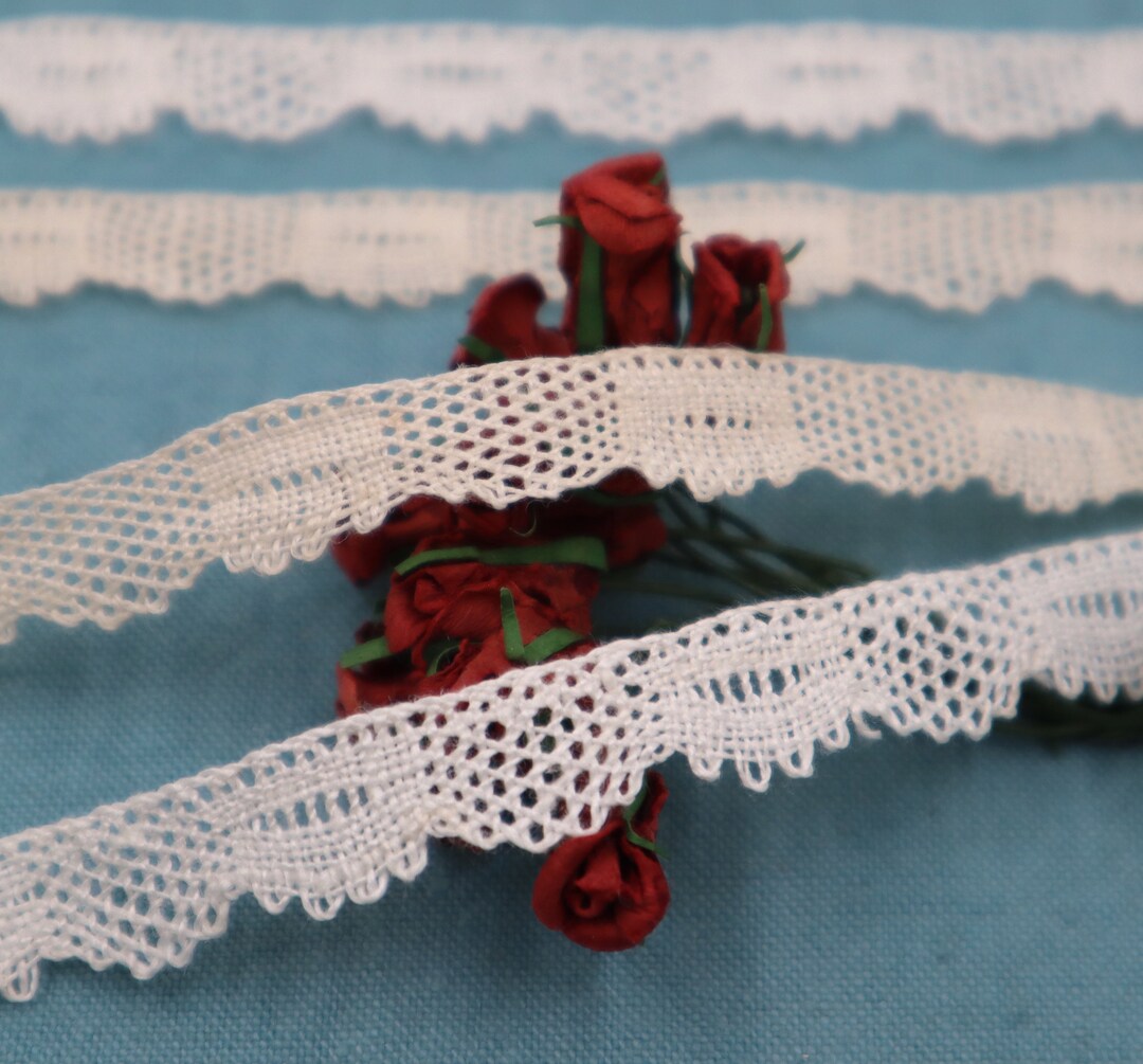 Antique French Linen Bobbin Lace Trim: Scalloped Edge, Sewing, Quilting ...