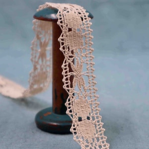 Vintage French Bobbin Lace Trim: Cotton Sewing Ribbon