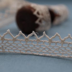 Vintage French Cotton Lace Trim: Narrow Cream Border, 5m