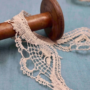 Pizzo di lino vintage, pizzo francese fatto a mano, pizzo a tombolo, pizzo antico, articoli per cucito, abbigliamento vintage, pizzo di lino