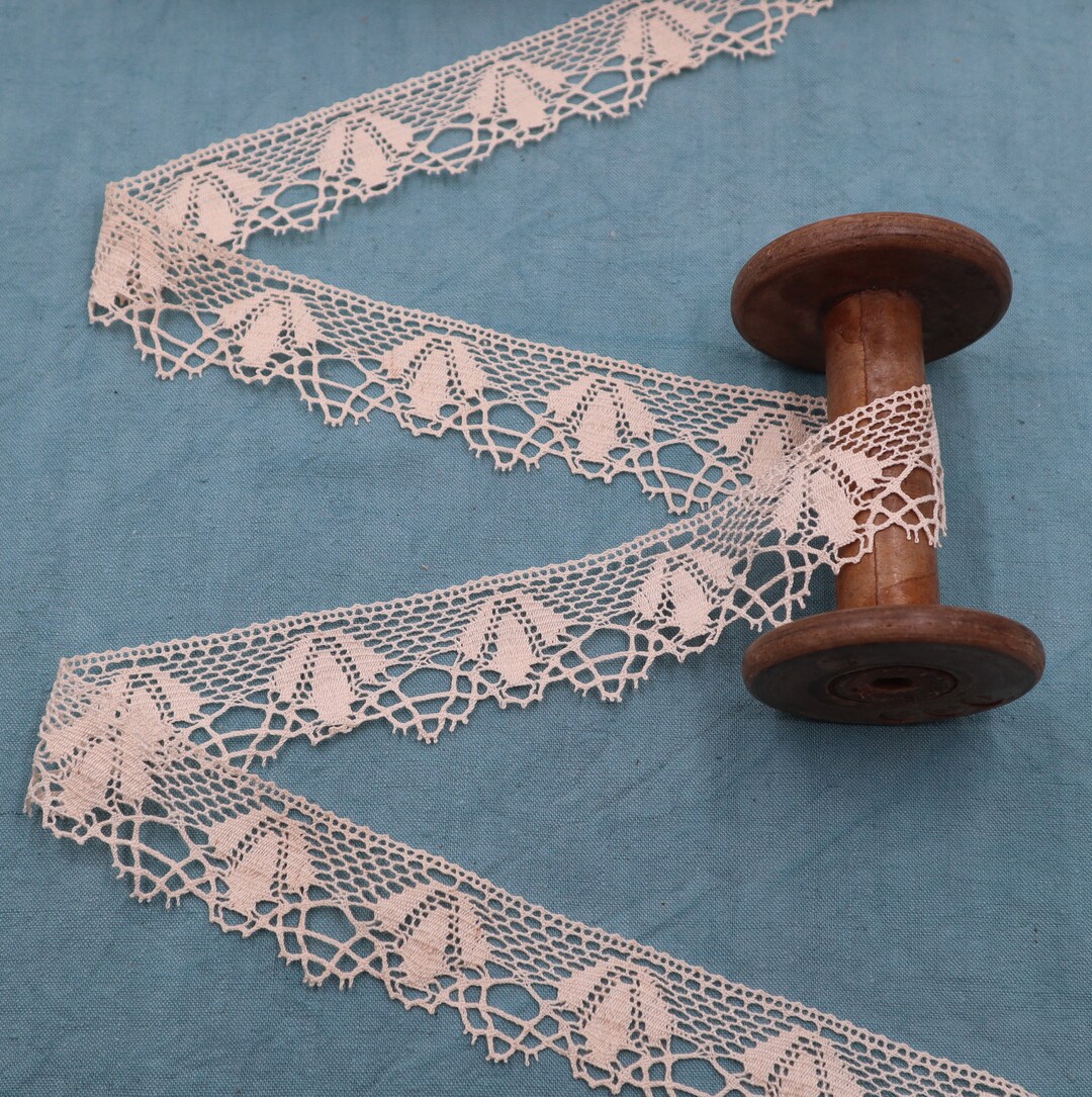 French Bobbin Lace Trim - Antique Cotton Edging for DIY Projects and ...