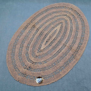 Antique French Bobbin Lace Doily: Handmade Linen Placemat