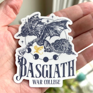 Fourth Wing, Basgiath War College, Rebecca Yarros, Dragon, Reading, Waterproof, Fan Art, Sticker