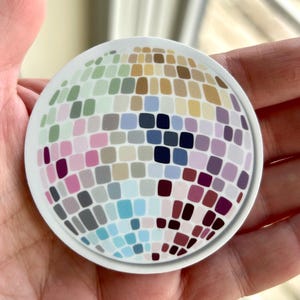 Disco Ball Sticker, Mirror Ball, Waterproof, Water Bottle Sticker, Laptop Sticker, Dishwasher Safe
