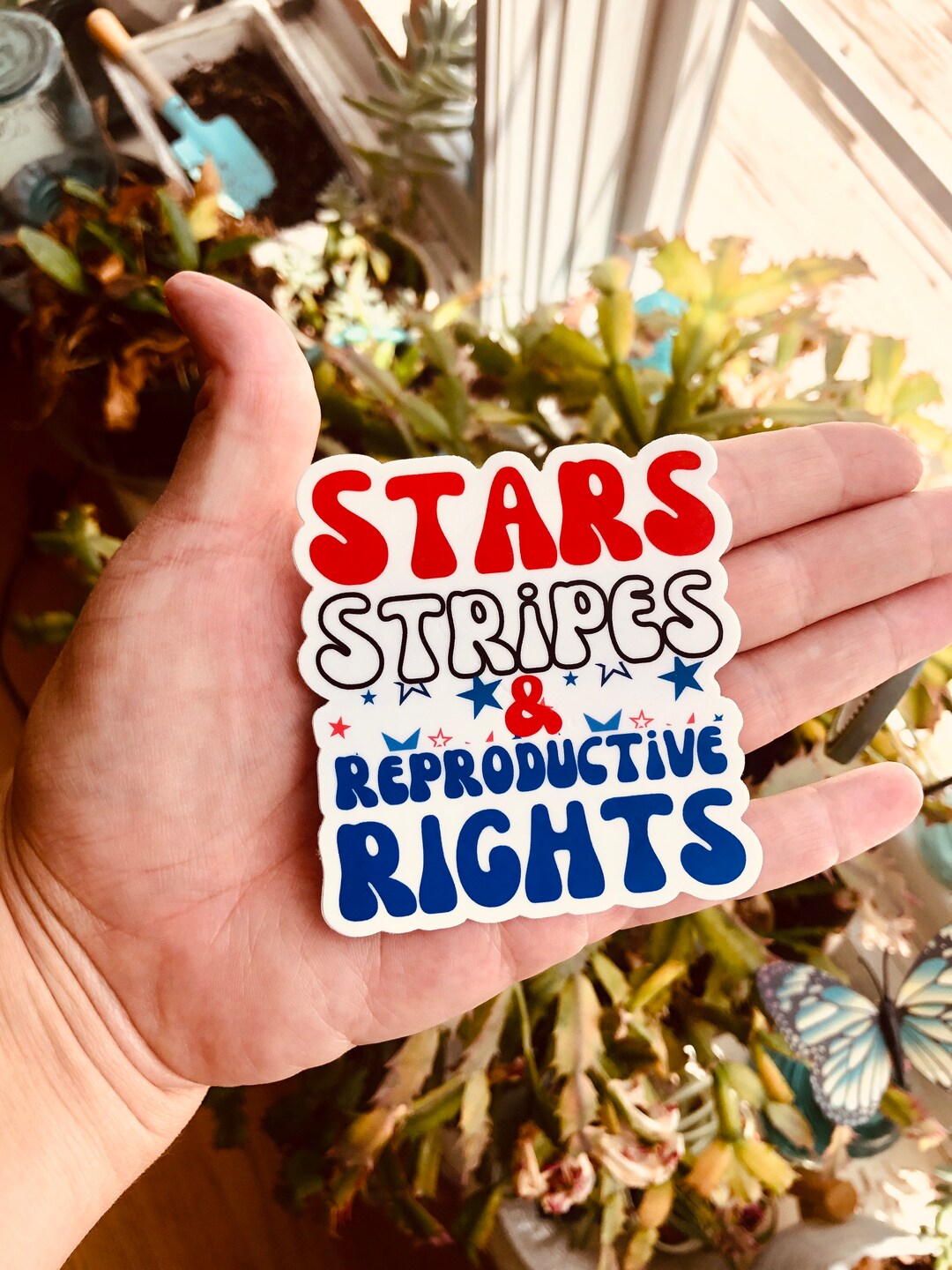 Stars Stripes and Reproductive Rights Sticker, Waterproof, Dishwasher ...