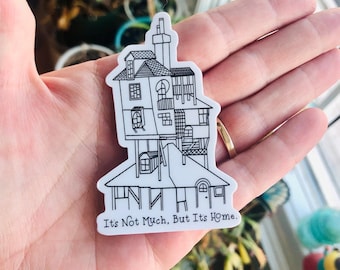 Wizard House Sticker, Waterproof, Water Bottle, Magic, Wand, Wizard
