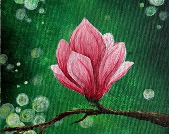 Magnolia acryl schilderij