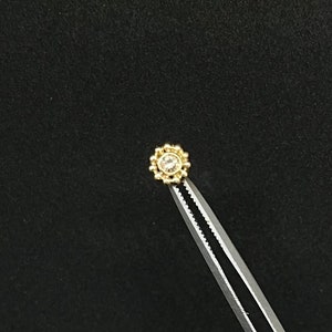 Piercing End with white Diamond 18k YG