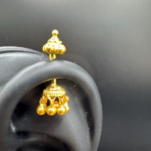 Dangling Crown Piercing in 18k Gold