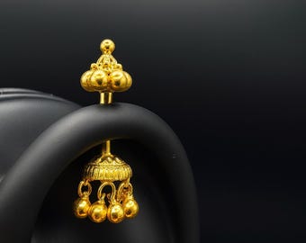 Dangling Crown Piercing in 18k Gold
