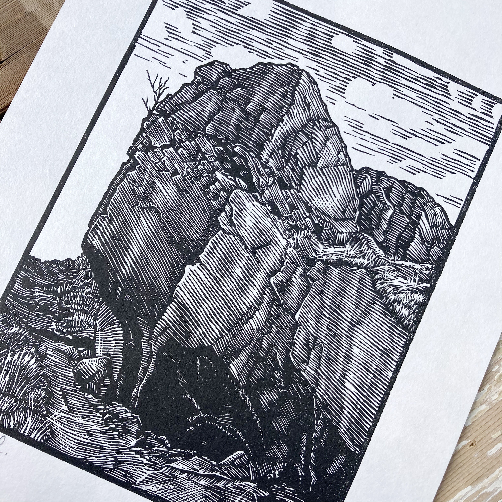 CLOUD Original Artwork Hand Carved Printed Linocut Etsy Singapore